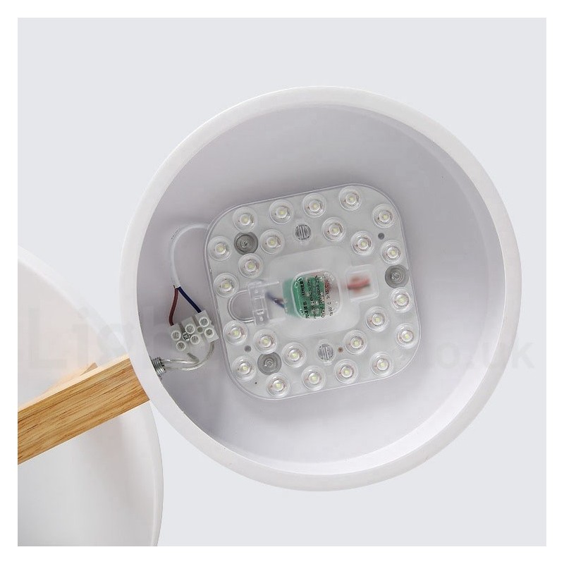 Wood Chandelier Modern Contemporary Nordic Style Flush Mount Ceiling Light with Acrylic Shade