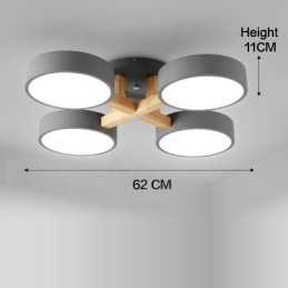 Wood Chandelier Modern Contemporary Nordic Style Flush Mount Ceiling Light with Acrylic Shade