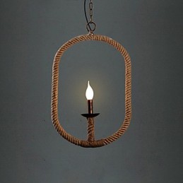 Retro 1 Lamp Hemp Rope Chandelier Retro Country Style