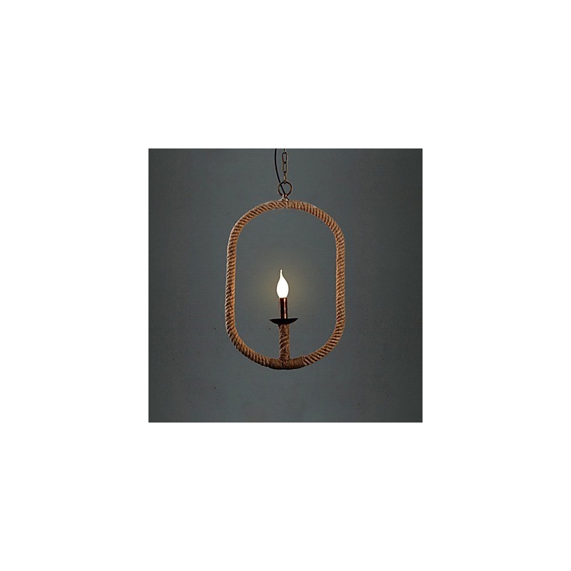 Retro 1 Lamp Hemp Rope Chandelier Retro Country Style