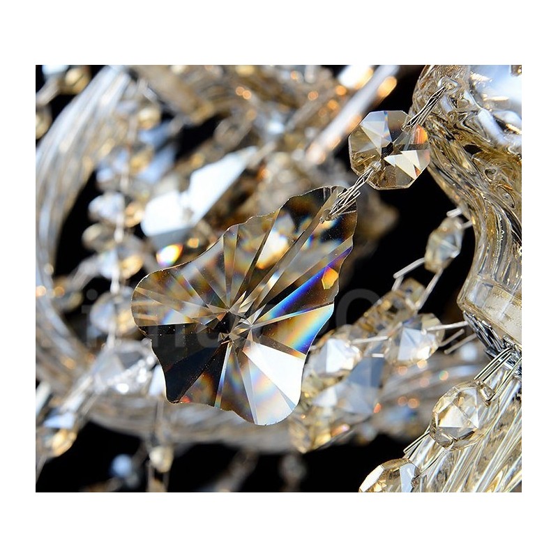 12 Lights Retro Cognac Color K9 Crystal Modern Chandelier