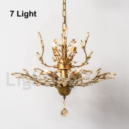 Crystal Iron Painting Chandelier with Crystal Modern Lighting Lamp