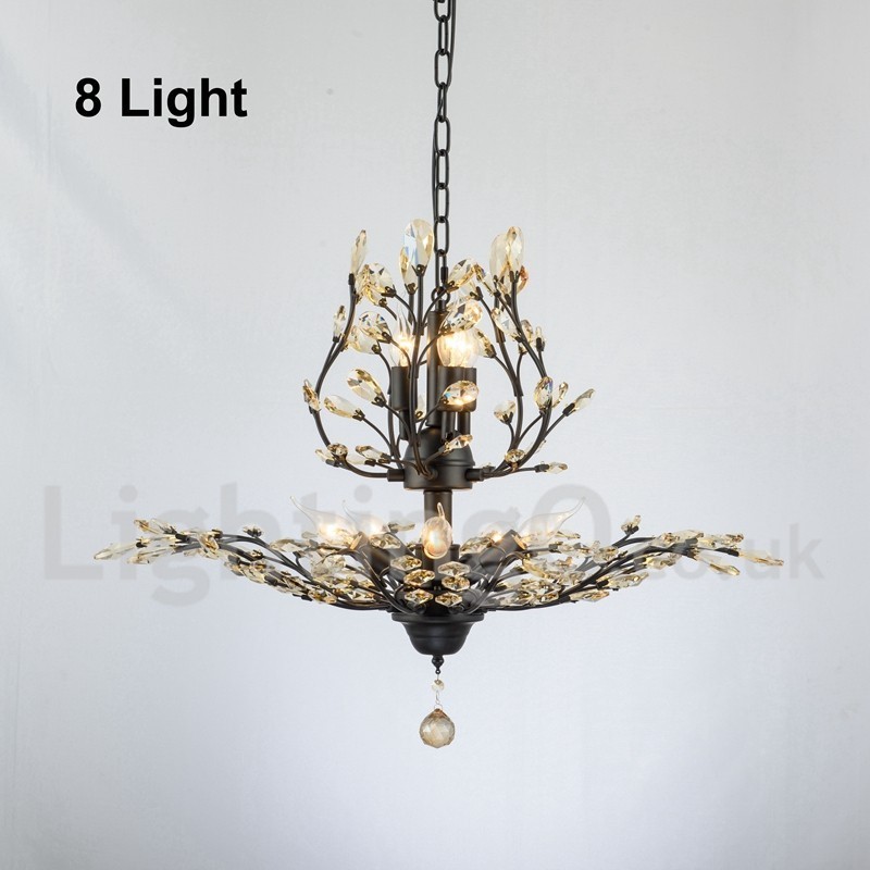 Crystal Iron Painting Chandelier with Crystal Modern Lighting Lamp