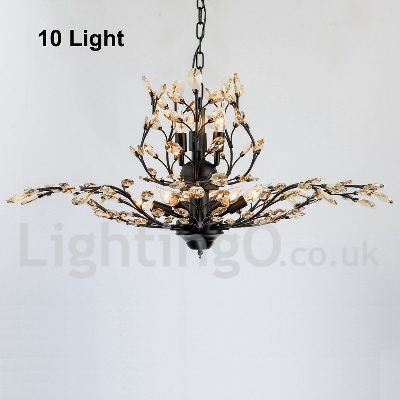 Crystal Iron Painting Chandelier with Crystal Modern Lighting Lamp