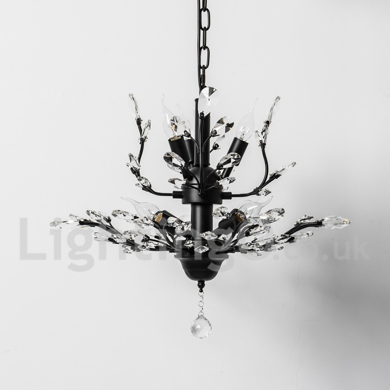 Crystal Iron Painting Chandelier with Crystal Modern Lighting Lamp