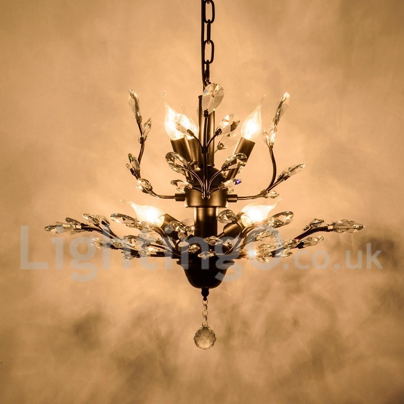 Crystal Iron Painting Chandelier with Crystal Modern Lighting Lamp