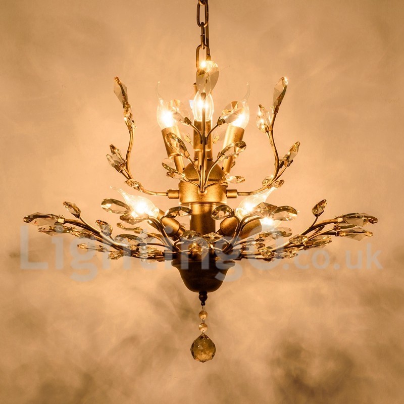 Crystal Iron Painting Chandelier with Crystal Modern Lighting Lamp