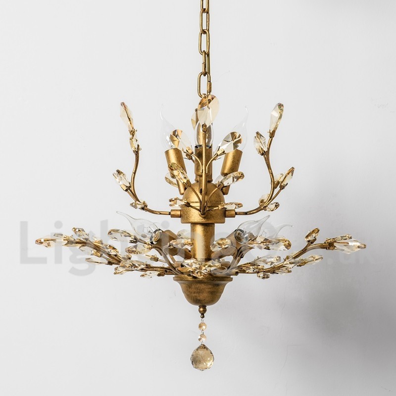 Crystal Iron Painting Chandelier with Crystal Modern Lighting Lamp