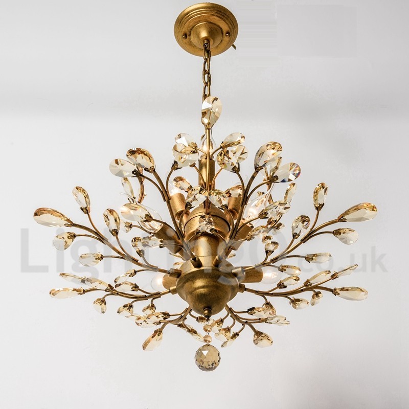 Crystal Iron Painting Chandelier with Crystal Modern Lighting Lamp