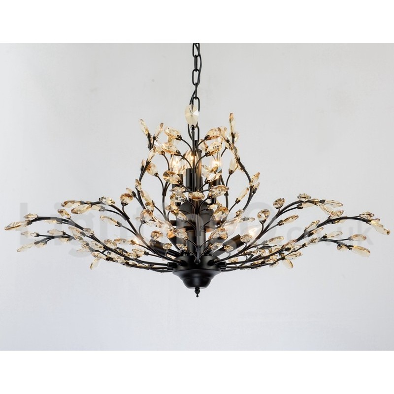 Crystal Iron Painting Chandelier with Crystal Modern Lighting Lamp
