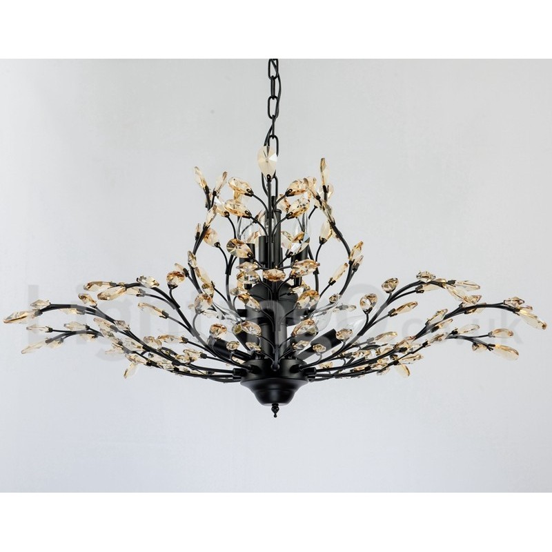Crystal Iron Painting Chandelier with Crystal Modern Lighting Lamp