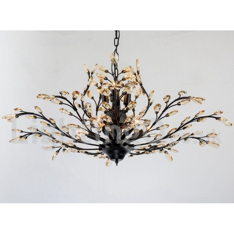 Crystal Iron Painting Chandelier with Crystal Modern Lighting Lamp