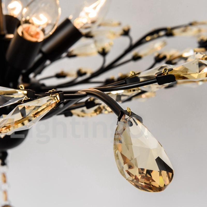 Crystal Iron Painting Chandelier with Crystal Modern Lighting Lamp