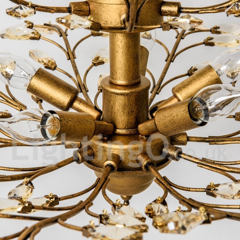 Crystal Iron Painting Chandelier with Crystal Modern Lighting Lamp