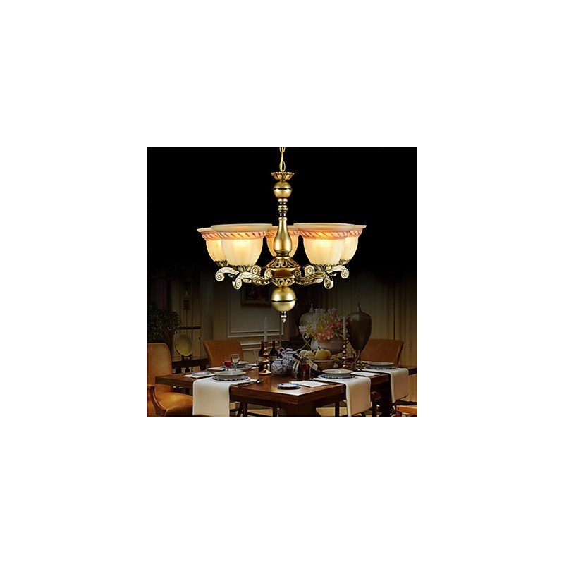 Chandelier Five Lights Bronze European Retro Classic