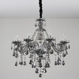 8 Lights Retro Grey Color K9 Crystal Candle Chandelier