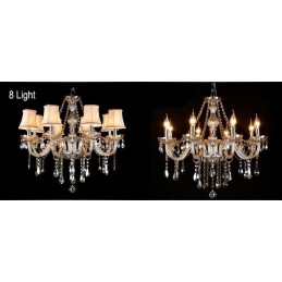 Cognac Colour Candle Large K9 Crystal Chandelier with Shades