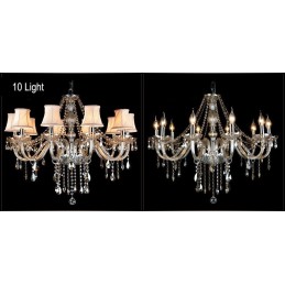Cognac Colour Candle Large K9 Crystal Chandelier with Shades