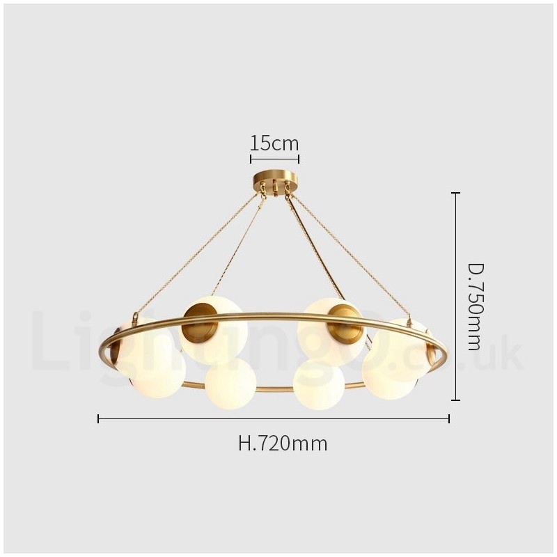 Pure Brass Bean Style Rustic Lodge Round Chandelier with White Shades