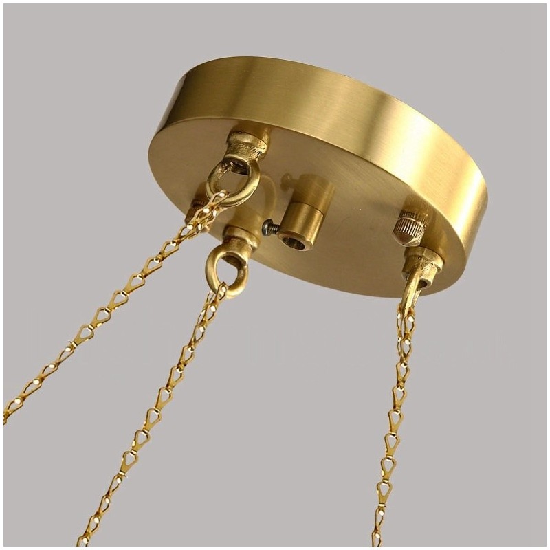 Pure Brass Bean Style Rustic Lodge Round Chandelier with White Shades