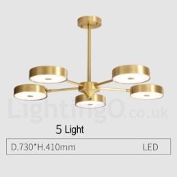 Pure Brass Rustic Lodge Rotatable Chandelier with Acrylic Shades