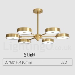 Pure Brass Rustic Lodge Rotatable Chandelier with Acrylic Shades