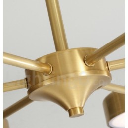 Pure Brass Rustic Lodge Rotatable Chandelier with Acrylic Shades