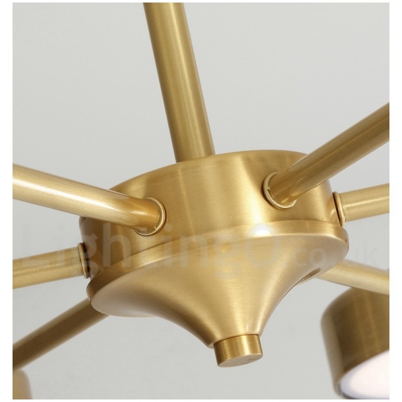 Pure Brass Rustic Lodge Rotatable Chandelier with Acrylic Shades