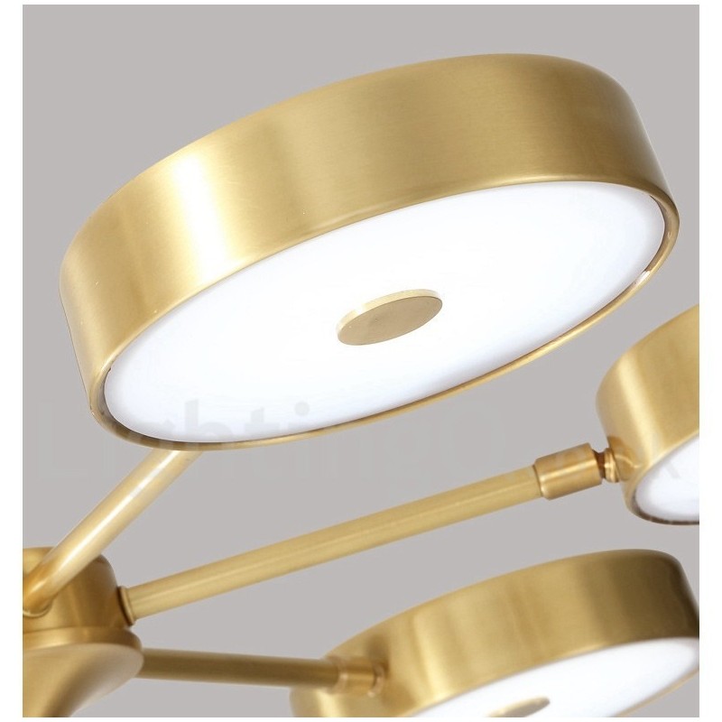 Pure Brass Rustic Lodge Rotatable Chandelier with Acrylic Shades