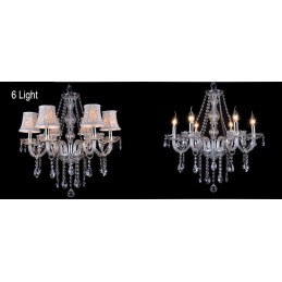 Clear Candle Large K9 Crystal Chandelier with Shades