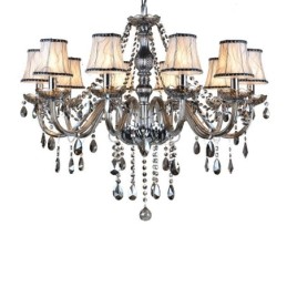 Grey Colour Candle Large K9 Crystal Chandelier with Shades