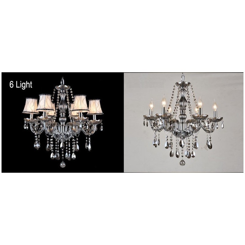 Grey Colour Candle Large K9 Crystal Chandelier with Shades
