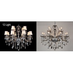 Grey Colour Candle Large K9 Crystal Chandelier with Shades