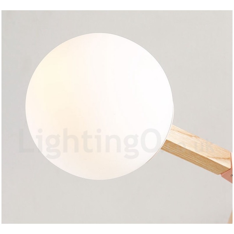 Wooden Nordic Modern Magic Bean Wood Molecular Chandelier with Glass Shades