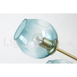 3 Light Rustic Lodge Stainless Steel Chandelier with Clear or Blue Glass Shades