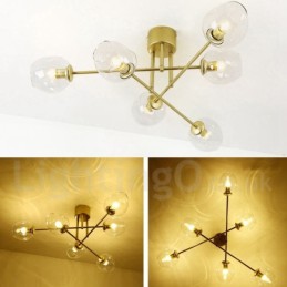 6 Light Rustic Lodge Stainless Steel Chandelier with Clear or Blue Glass Shades