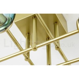 8 Light Rustic Lodge Stainless Steel Chandelier with Clear or Blue Glass Shades