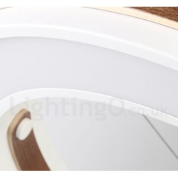 Multi Wood Colours Ring Modern Contemporary Pendant Light with Acrylic Shade