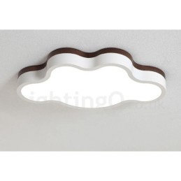 Retro Wooden Steel Flush Wood Light Kids Ceiling Light