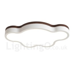 Retro Wooden Steel Flush Wood Light Kids Ceiling Light