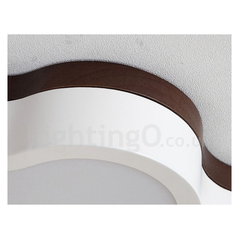 Retro Wooden Steel Flush Wood Light Kids Ceiling Light