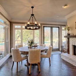 6 Light Ring Vintage Wooden Chandelier Industrial Wind Loft Wood Linear Pendant Lighting