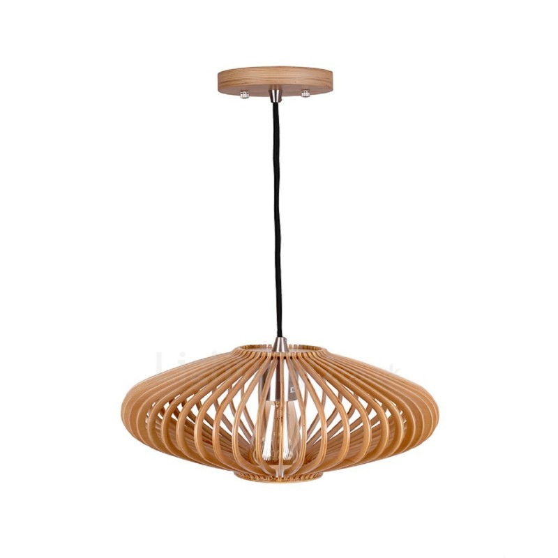 1 Light Lantern Vintage Wooden Chandelier Industrial Wind Loft Wood Linear Pendant Lighting