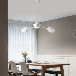 Linear Retro Chandelier 3 Light with Acrylic Shades Outdoors Garage