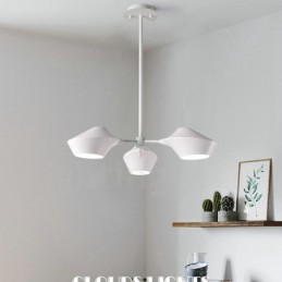 Linear Retro Chandelier 3 Light with Acrylic Shades Outdoors Garage