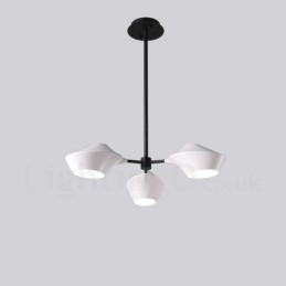 Linear Retro Chandelier 3 Light with Acrylic Shades Outdoors Garage