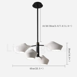 Two Tiers Linear Retro Chandelier 4 Light with Acrylic Shades Outdoors Garage