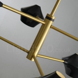 2 Tiers Multi Colours Linear Retro Chandelier 6 Light with Acrylic Shades Outdoors Garage