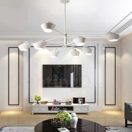 Two Tiers Multi Colours Linear Retro Chandelier 8 Light with Acrylic Shades Outdoors Garage