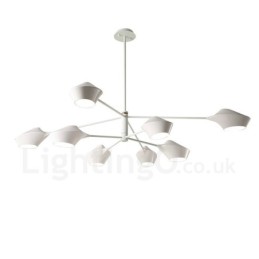 Two Tiers Multi Colours Linear Retro Chandelier 8 Light with Acrylic Shades Outdoors Garage